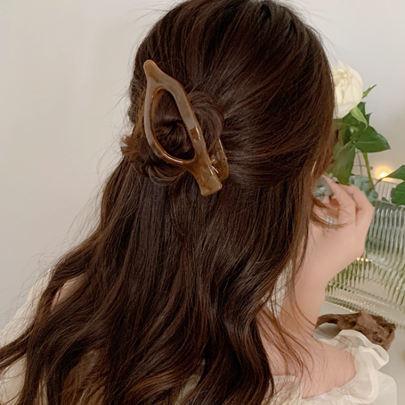 Kẹp Tóc Cỡ Lớn Trong Suốt Thời Trang Kiểu Pháp