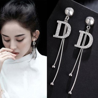 Bông Tai Nữ Dáng Dài Hình Chữ D Cá Tính - HÀNG QUẢNG CHÂU