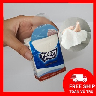 Khăn giấy khô Pulppy bỏ túi mềm min cho trẻ em khăn 3 lớp dày thấm nước tốt mùi thơm dễ chịu khổ 20cm x 21.5cm