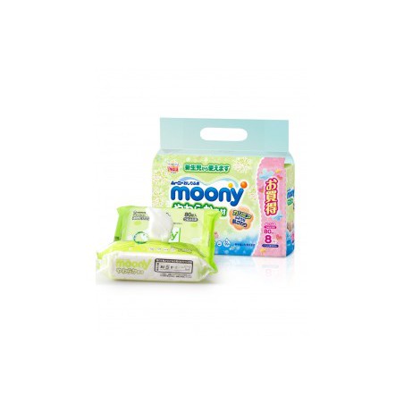 [COMBO] 8 GÓI KHĂN GIẤY ƯỚT MOONY 800 TỜ NỘI ĐỊA NHẬT BẢN