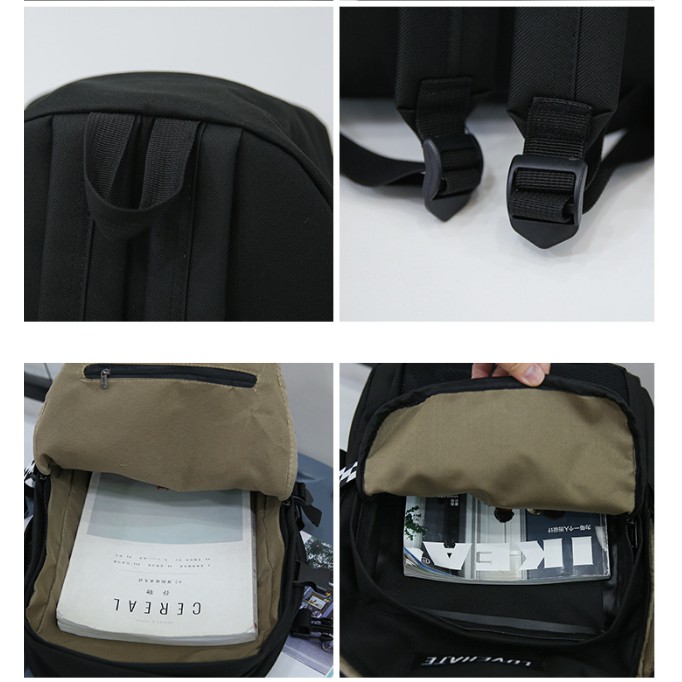 Balo Du Lịch Nam Nữ Unisex Basic Đi Học Đi Chơi Ulzzang Size Lớn Vừa Laptop 15.6 Inch BL04