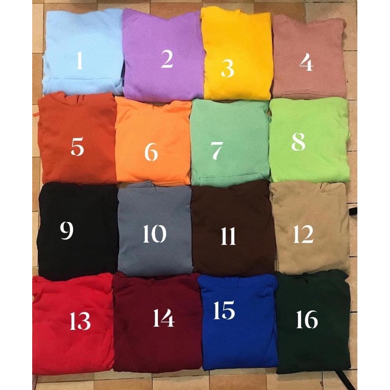 Áo hoodie trơn tay dài nỉ basic unisex