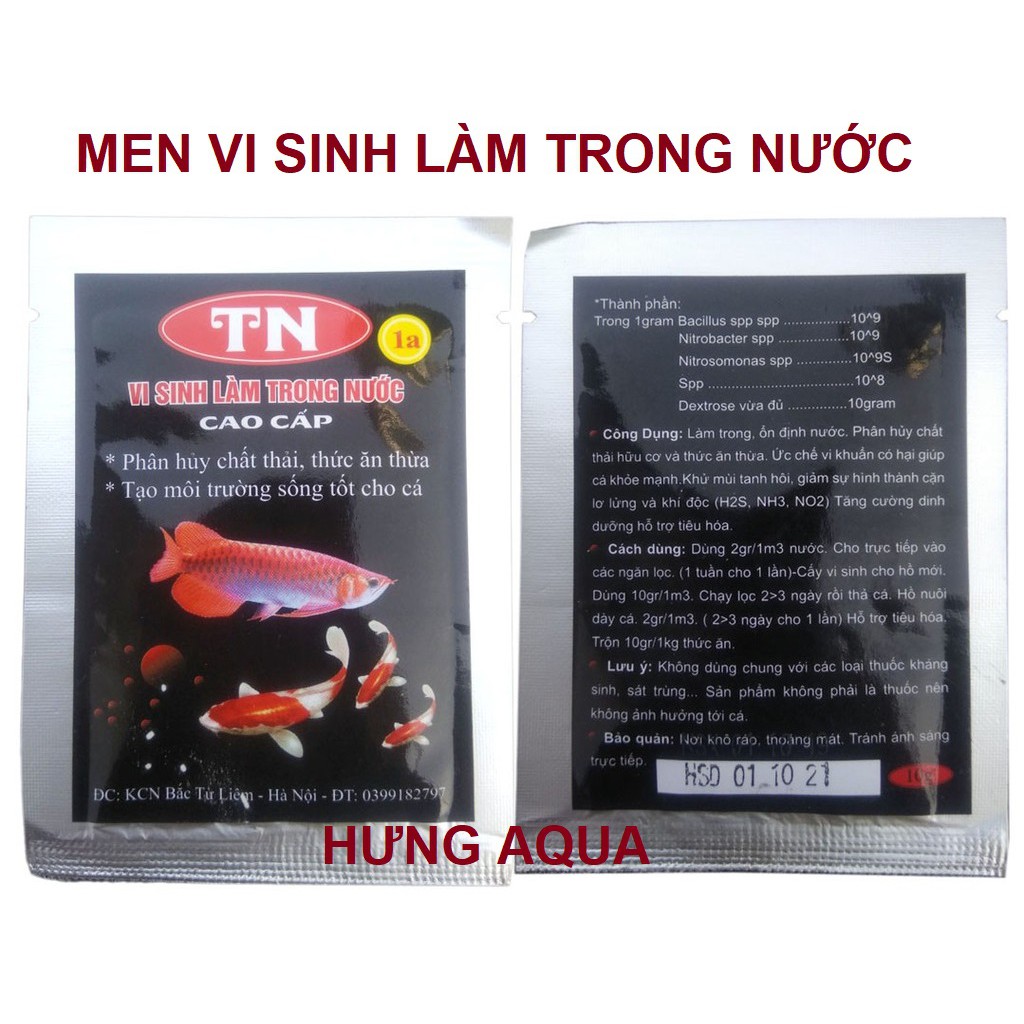 Men vi sinh - vi sinh bể cá Compozyme và TN1A làm trong nước, phân hủy chất thải tạo môi trường sống tốt cho cá