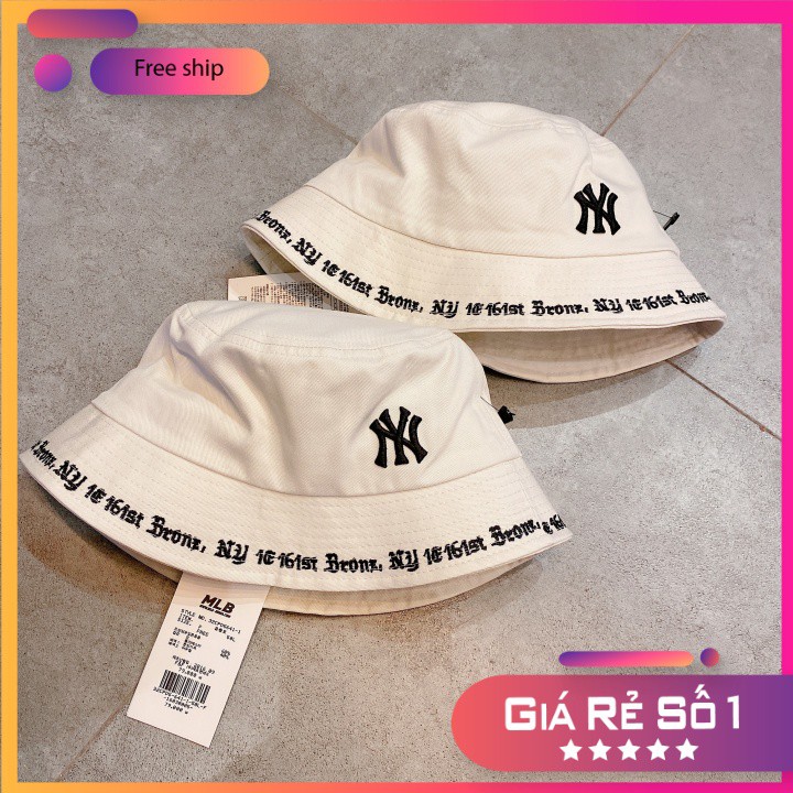 Mũ Bucket NY Hàng Thái Lan Bao Đẹp, Chất Kaki Cotton Thoáng Mát, Phom Mũ Mềm Mại, Ôm Đầu, Phù Hợp Cả Nam Và Nữ