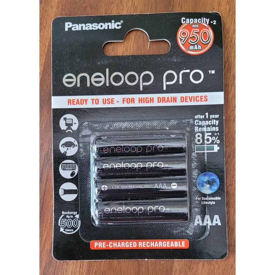 Vỉ 4 pin sạc AAA Eneloop dung lượng 950mah