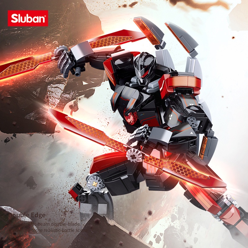 Đồ chơi Lắp ráp Robot Double Edge, Sluban M38-B1120 Warmachine, Xếp hình thông minh, Mô hình Robot