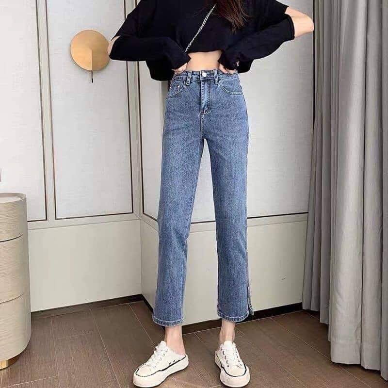Quần jean xẻ tà Bigsize, Quần Bò Quảng Châu Cao Cấp