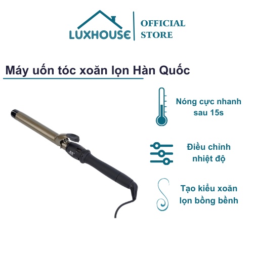 Máy uốn tóc xoăn lọn to Hàn Quốc trục xoay 360 độ có 6 mức điều chỉnh nhiệt độ - Bảo hành 6 tháng.