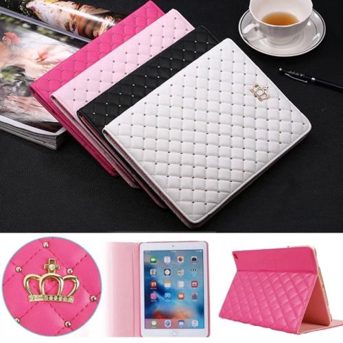 For Apple iPad Mini 1 2 3 4 Crown Style PU Leather Smart Cover Case Girls Women