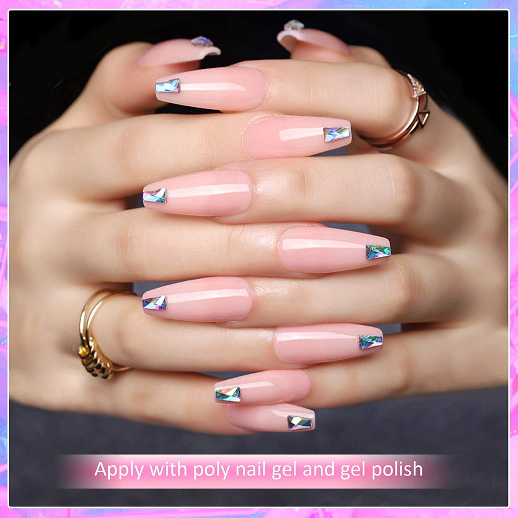 [Hàng mới về] Set 100 móng tay giả acrylic trong suốt để trang trí nối móng nghệ thuật