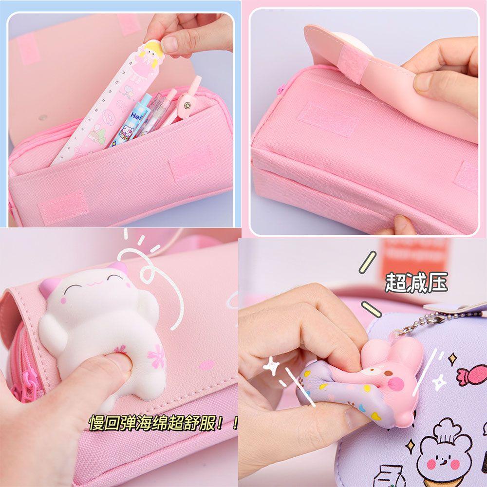 CACTU Túi Đựng Bút Hình Mèo Dễ Thương Cho Bé Gái