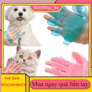 Găng Tay Nhựa Chải Lông Tắm & Massage Cho Chó Mèo