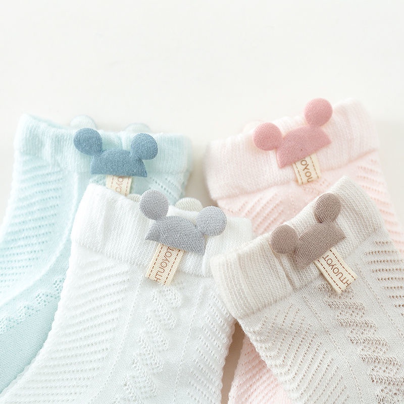Đôi vớ Cotton phối lưới thoáng khí thời trang xuân thu cho bé