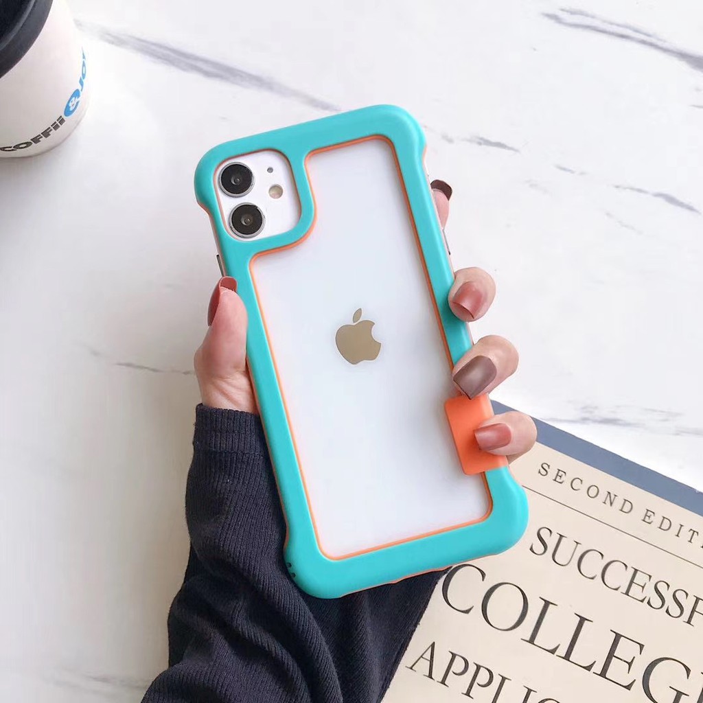 Novelty Constract Colors Bumper iPhone12 11 Pro Xs max XR 7/8plus SE2020 Phone Cover Full Korea Casing