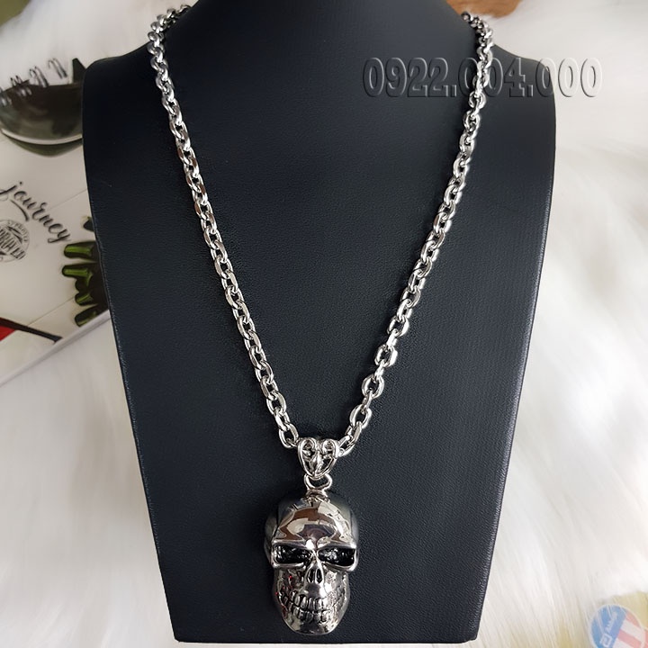 Dây chuyền skull, mặt dây dầu lâu cỡ lớn.