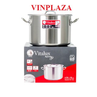 Nồi hầm Inox Vitalux Infinity 3 đáy nắp Inox 26x18cm 9.5L - 171345
