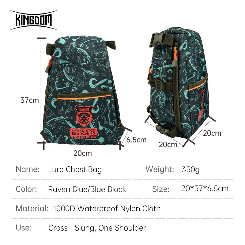 Túi Đựng Mồi Câu Cá Đa Năng Chống Thấm Nước 330g 37 * 20 * 6.5cm LYB-20 Kingdom 2021
