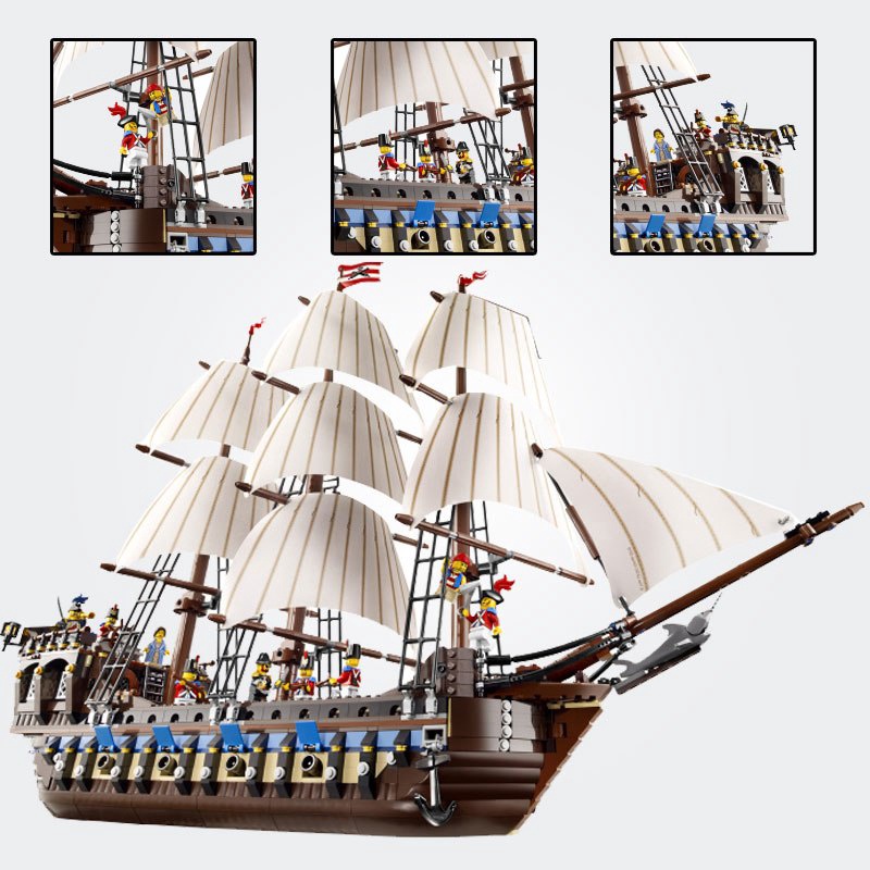 Đồ chơi lắp ráp 18007 180056 22001 Mô hình Thuyền buồm Hoàng gia - Xếp hình thông minh