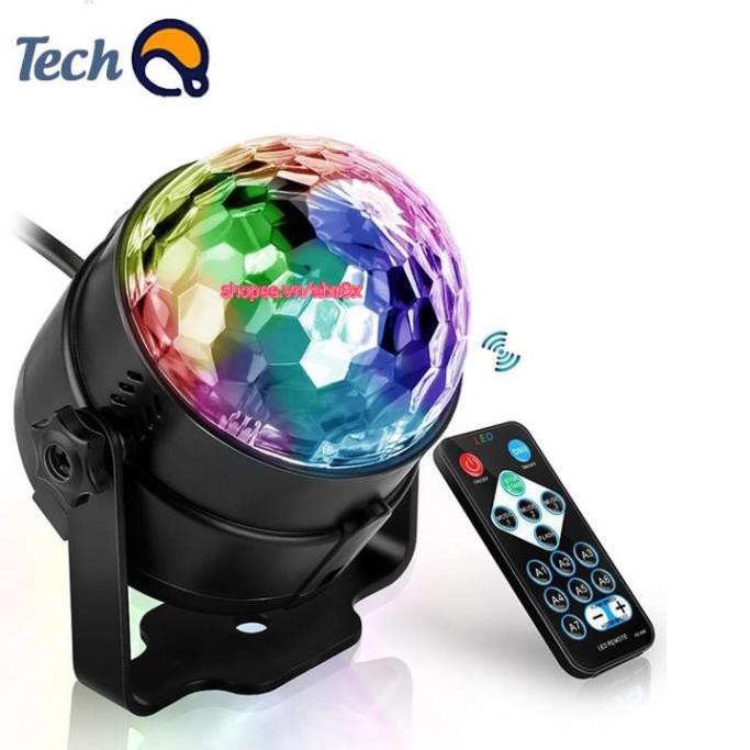 Đèn nháy theo nhạc led cầu mini, đèn bar chớp nhiều màu đẳng cấp có điều khiển từ xa - BH 12 tháng ABM Solar