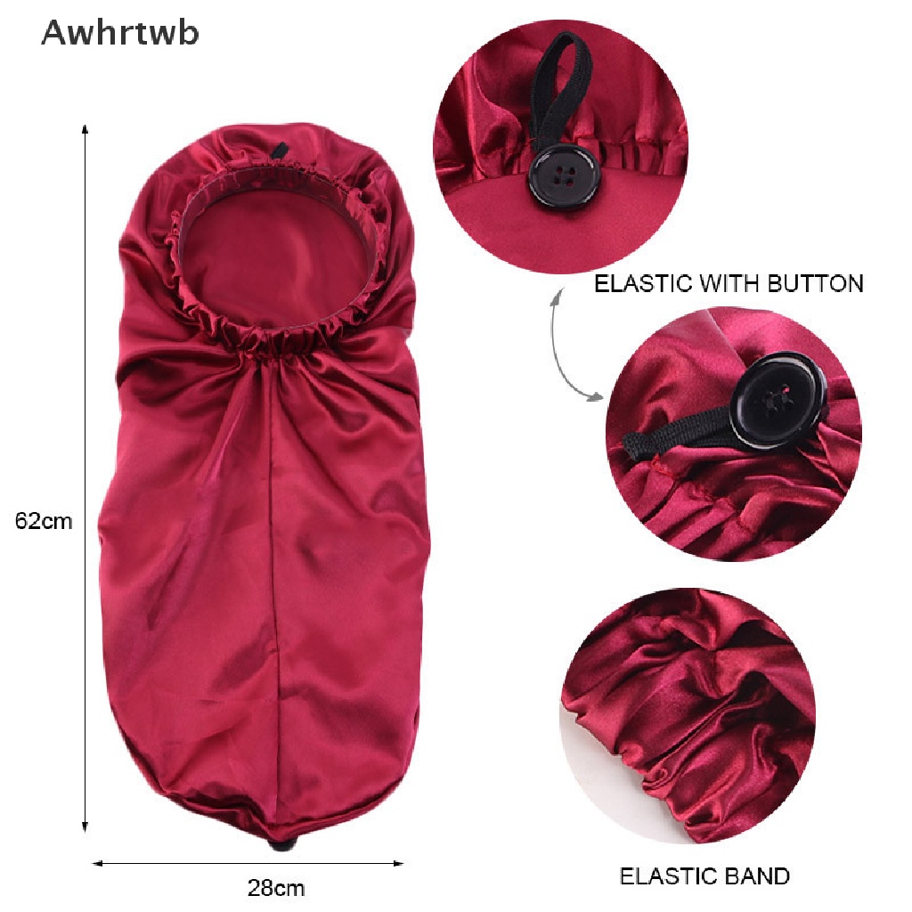 1 Mũ Trùm Đầu Ngủ Bằng Lụa Satin Siêu Lớn Dành Cho Nam Và Nữ Mới