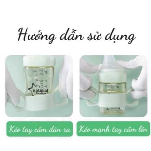 Tay cầm cánh tiên silicon cho bình Moyuum, Gross, Lansinoh, Pigeon, Avent. Tay cầm bình sữa silicon cho bình cổ rộng