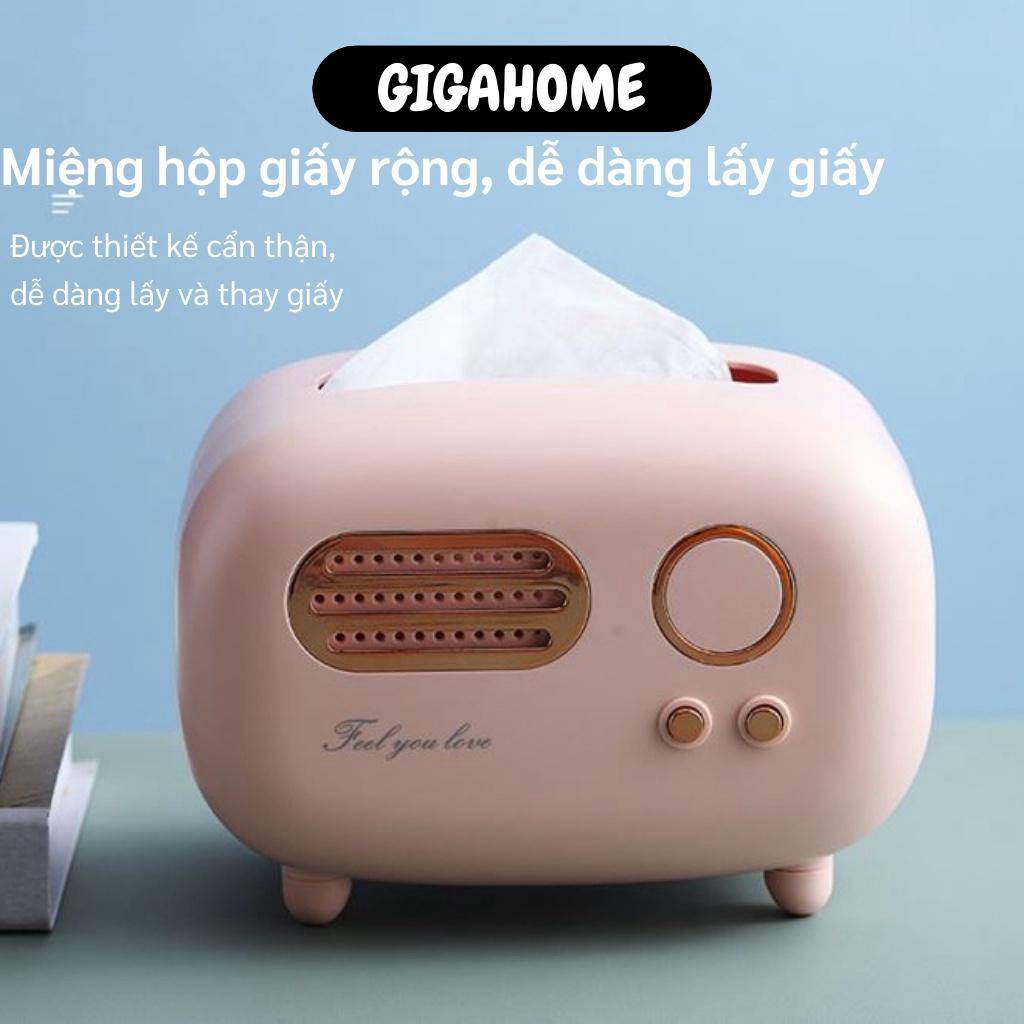 Hộp Đựng Khăn Giấy GIGAHOME Hộp Giấy Để Bàn Retro, Kiểu Radio Cổ Điển Trang Trí 1040