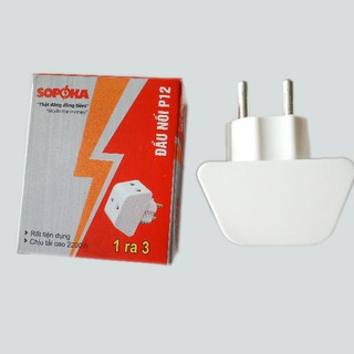 Đầu nối Phích ổ cắm điện 1 ra 3 chịu tải tốt 2200w hình tam giác nhỏ gọn  P12 SOPOKA