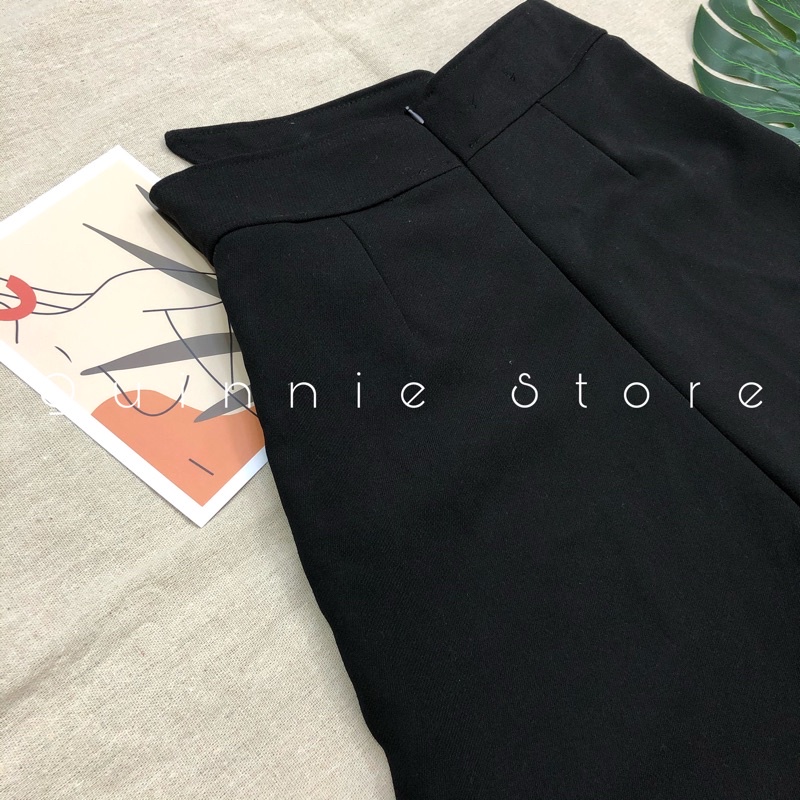 Quần giả váy cạp cao vạt lệch tôn dáng fullsize, quần shorts nữ cạp cao khoá kéo dáng chữ A