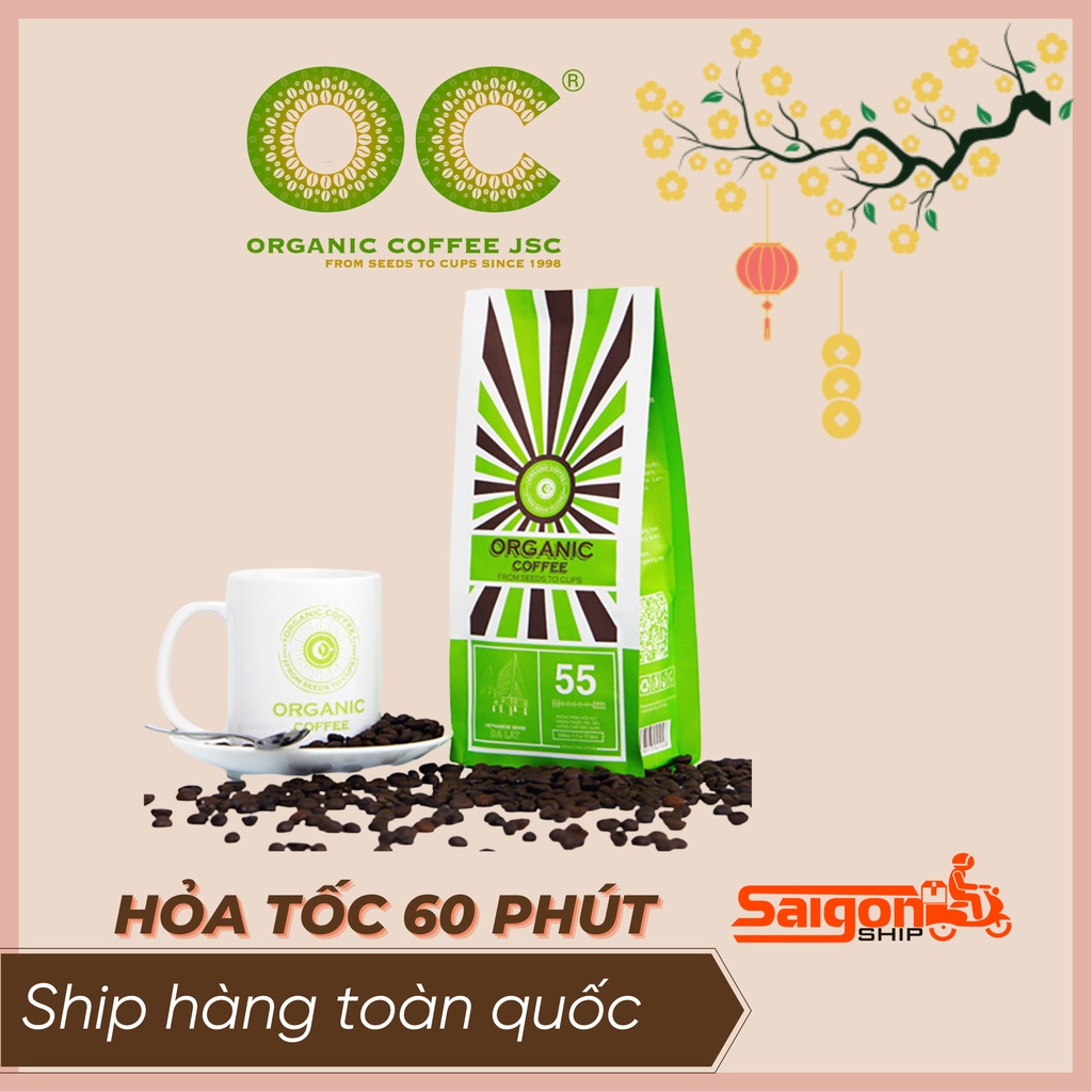 Cà phê hữu cơ ĐÀ LẠT 55 - Robusta 100% 250 gram Organic Cafe | BigBuy360 - bigbuy360.vn