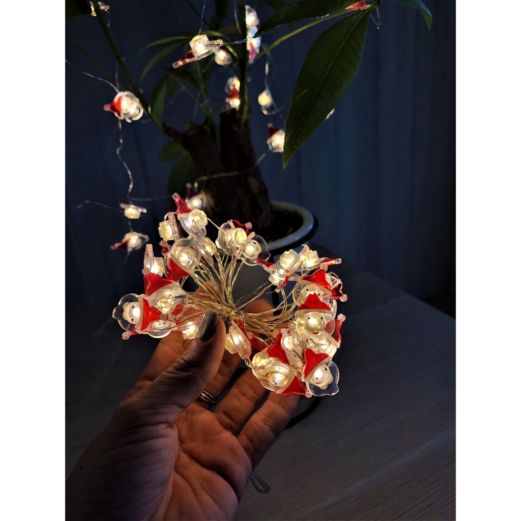 Dây đèn led 30 bóng dài 3m hình Santa trang trí giáng sinh noel phòng ngủ GIVASOLAR-ML7