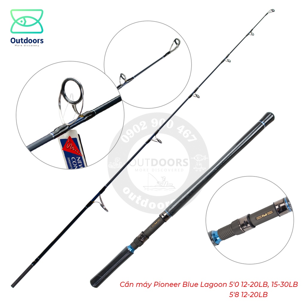 Cần máy câu Jig Pioneer Blue Lagoon 5'8 1m7