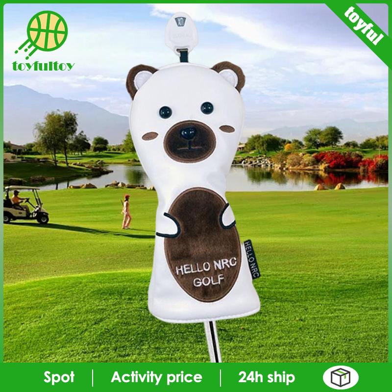 Vỏ Bọc Đầu Gậy Đánh Golf Bằng Da PU In Hình Gấu Dễ Thương
