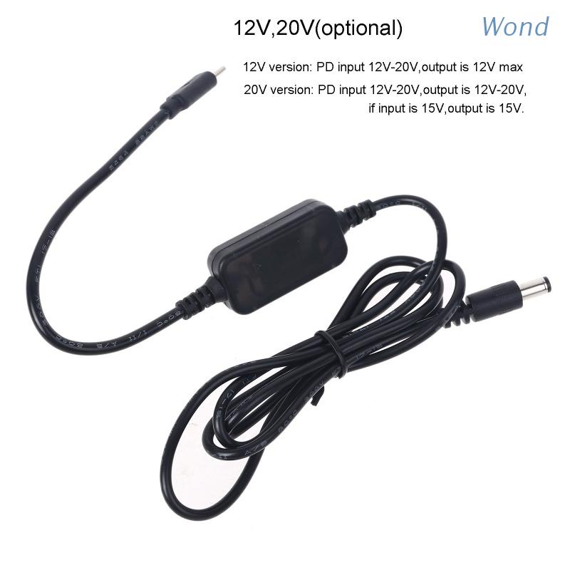 Dây cáp chuyển đổi 36W USB C PD Type C sang 12V 20V 5.5x2.5mm cho máy ảnh wifi