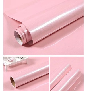 5M decal hồng nhũ bóng trơn keo sẵn khổ 60 cm