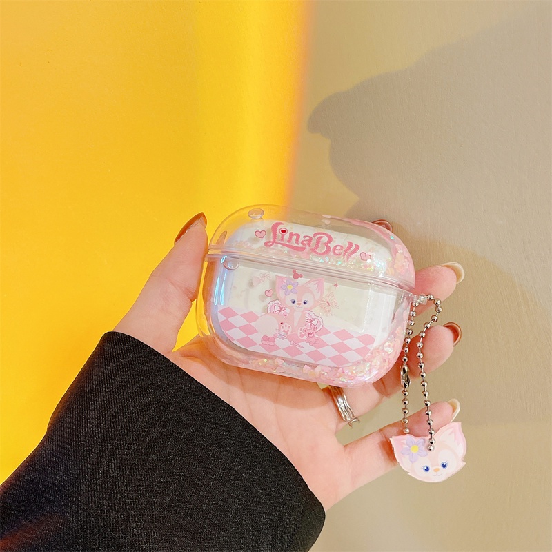 Ốp Hộp Đựng Tai Nghe Nhét Tai Bluetooth Kim Tuyến Nước Cho AirPods Pro AirPods 1/2 AirPods Pro 3 Lingna Belle