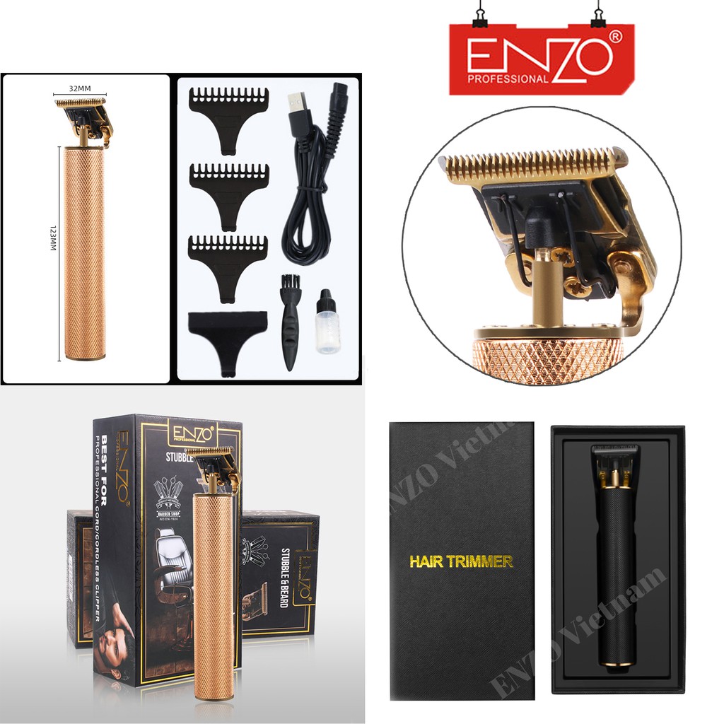 Tông đơ cao cấp - Máy cắt tóc thương  hiệu ENZO dành cho salon chuyên nghiệp siêu nhỏ gọn