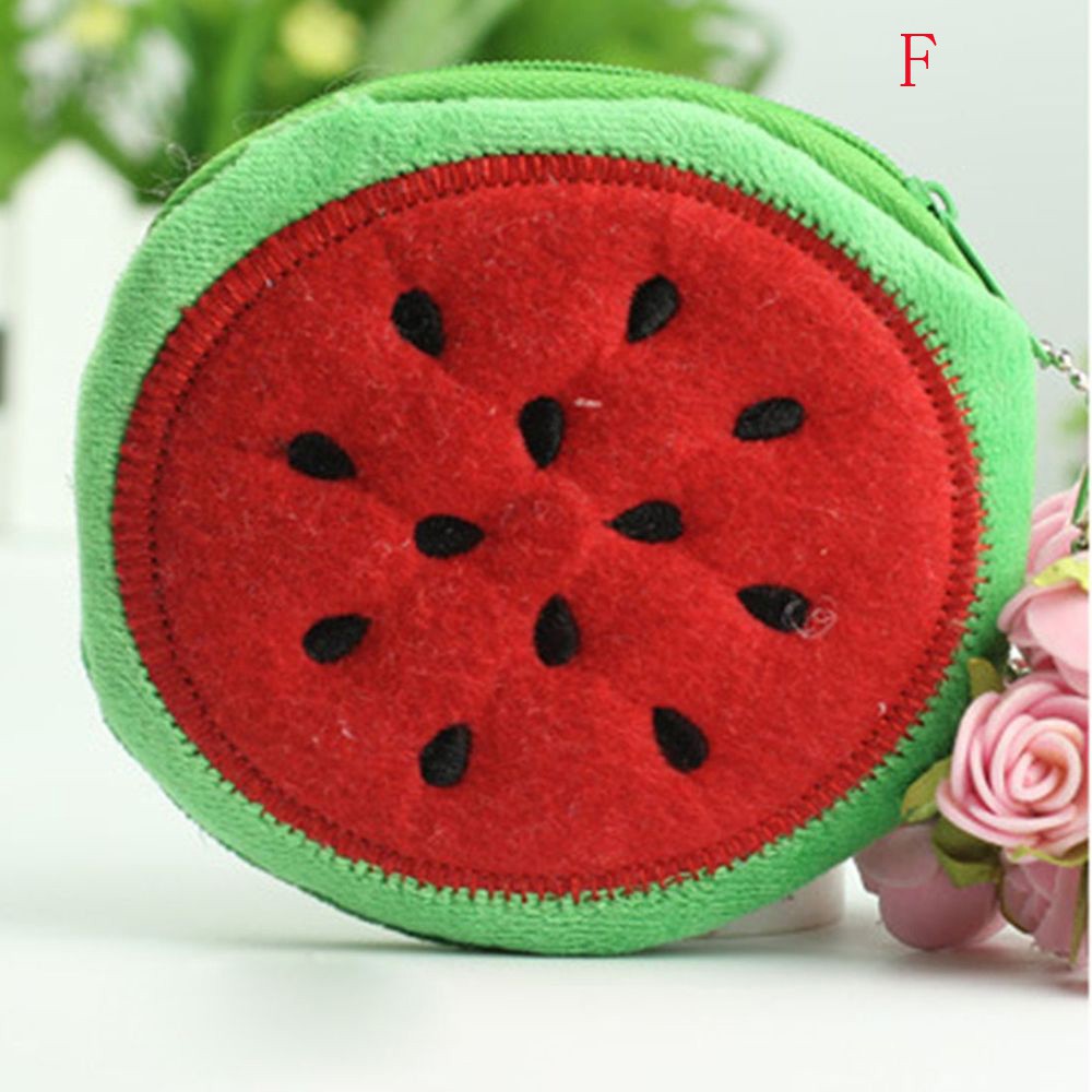 Túi vải đựng đồ có khóa kéo kiểu dáng trái cây dễ thương