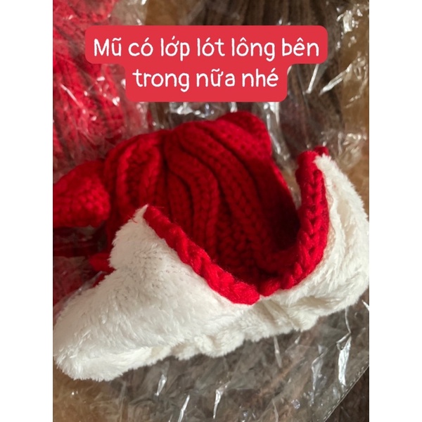 Mũ len micky dây - thêm lớp lót lông dày cho bé
