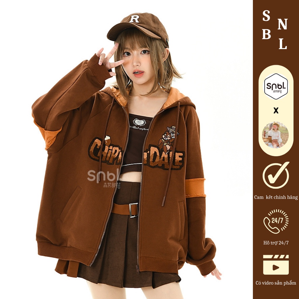 Áo khoác Chip & Dale  cute 100% chính hãng SNBL AKCD228Br | Mori Ulzzang ORDER