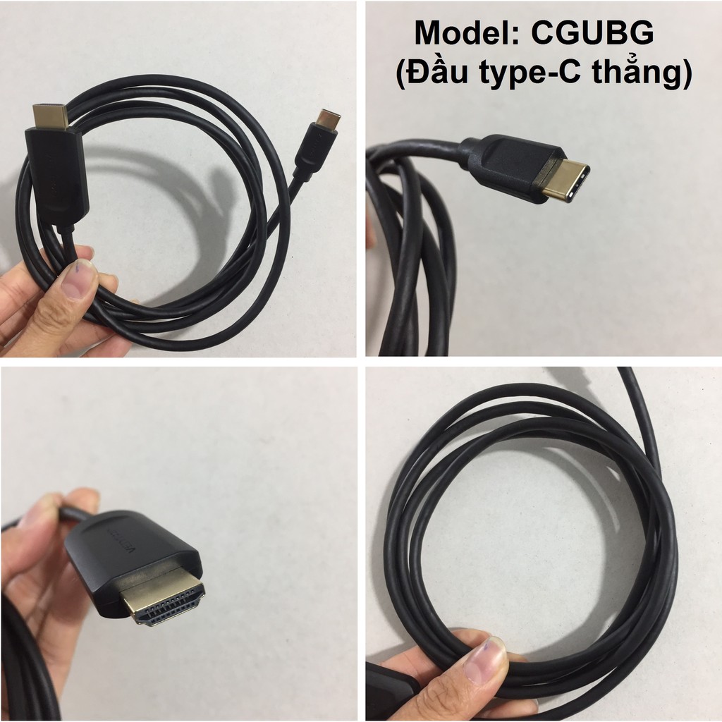 [Type-C to HDMI] Cáp chuyển đổi cổng type-C ra HDMI Vention CGUBG / CGVBG