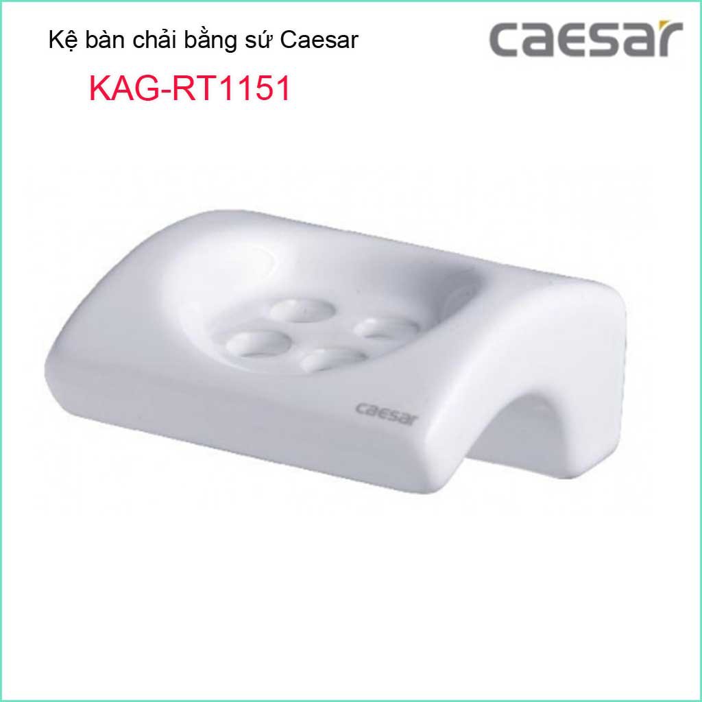 Kệ ly bàn chải sứ Caesar KAG-RT1151, kệ để bàn chải đánh răng dễ vệ sinh luôn trắng bóng