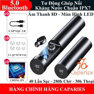 Tai nghe bluetooth 5.0 caparies v14-b9 led - chống nước - tích hợp micro - tự động kết nối