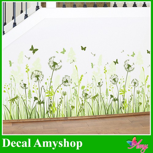 Decal dán chân tường Bồ công anh xanh - DCT017