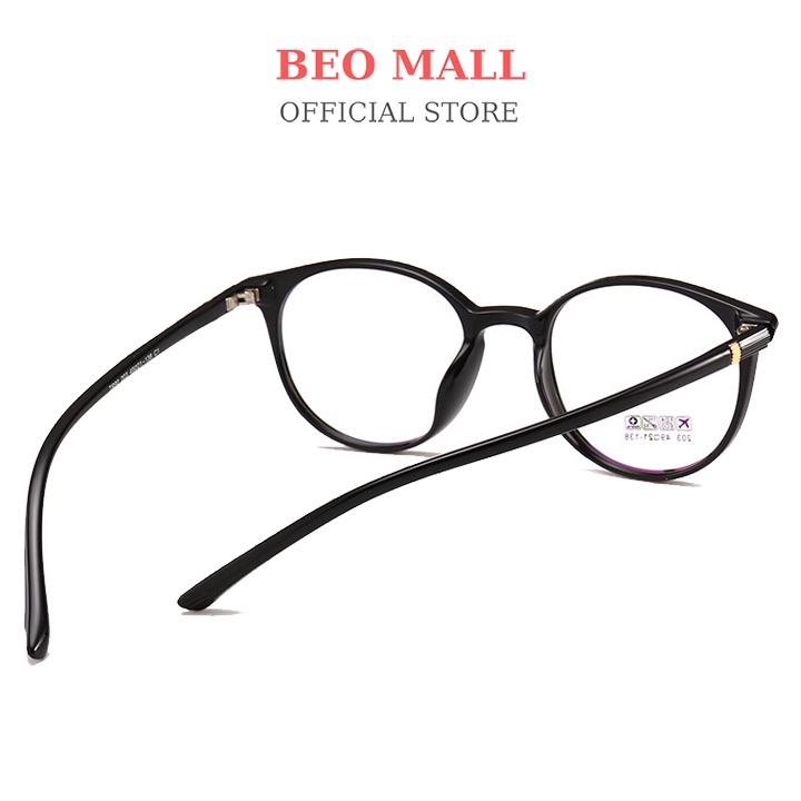Gọng kính cận tròn BEOMALL chất liệu nhựa dẻo siêu bền bỉ có thể đeo chống bụi thiết kế đẳng cấp 203