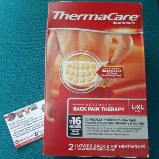 Hsd: 31.12.2026.MIẾNG DÁN NHIỆT GIẢM ĐAU LƯNG THERMACARE LOWER BACK HIPHEAT WRAPS SIZE L-XLmiếng lẻ