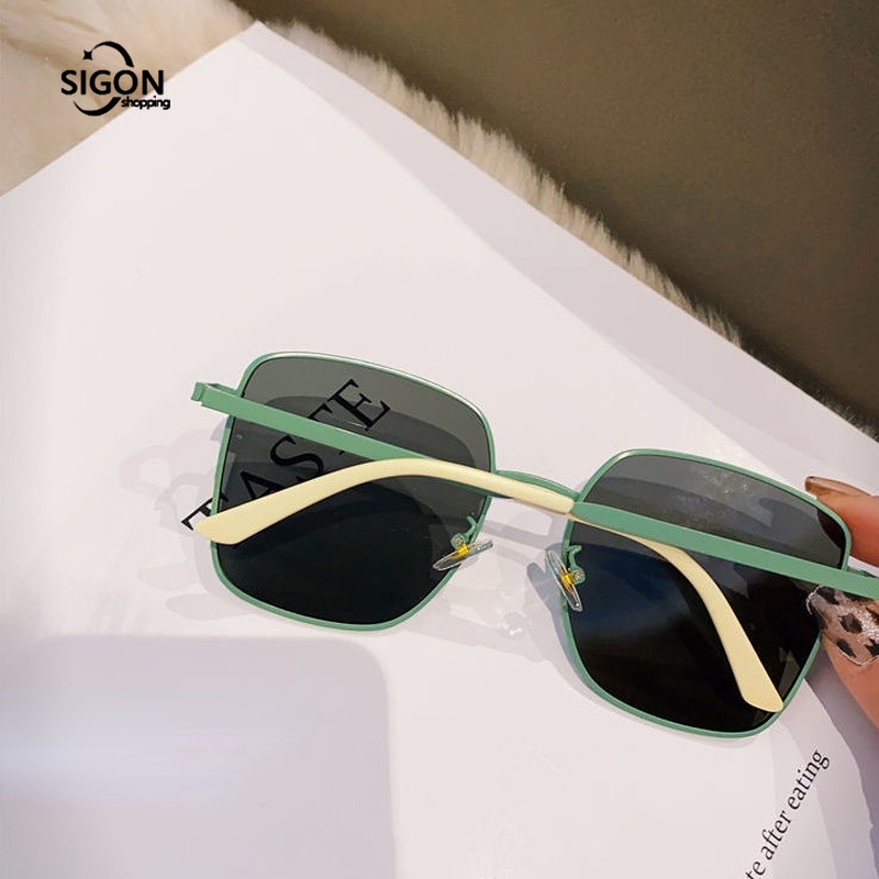 Kính Mát Gọng Vuông Lớn Bằng Kim Loại Thời Trang Cho Nam Và Nữ