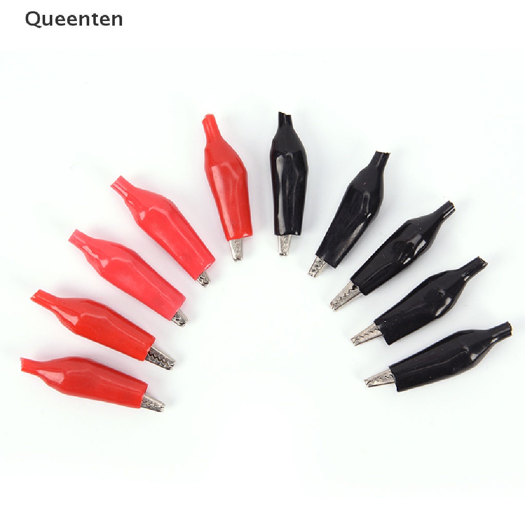 Queenten 10 cái khởi động cách nhiệt nhỏ kẹp cá sấu kim loại kẹp cá sấu thử nghiệm điện