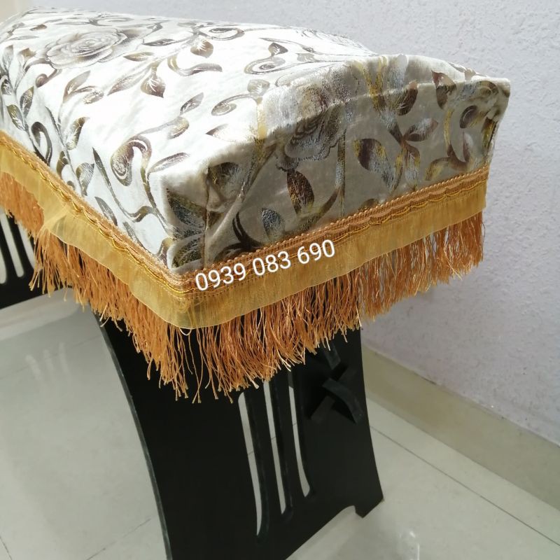 Khăn phủ đàn Guzheng vải gấm màu vàng đồng