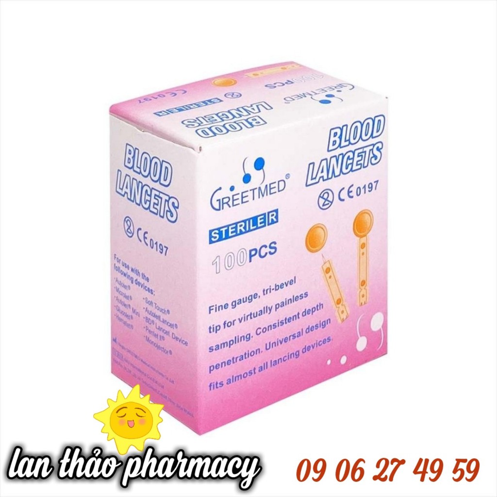 KIM LẤY MÁU BLOOD LANCETS DẸP HỘP 100 CÂY