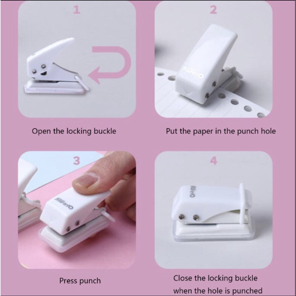 Dụng cụ bấm lỗ giấy mini đường kính 0.24''/ 6mm đa năng